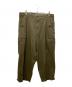 Yohji Yamamoto pour homme（ヨウジヤマモト プールオム）の古着「DYEING COTTON TWILL TUCK BALL EDGE PANT」｜オリーブ