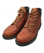 RED WINGレッドウィング）の古着「SUPER SOLE MOC-TOE ワークブーツ」｜オロラセット(ブラウン)