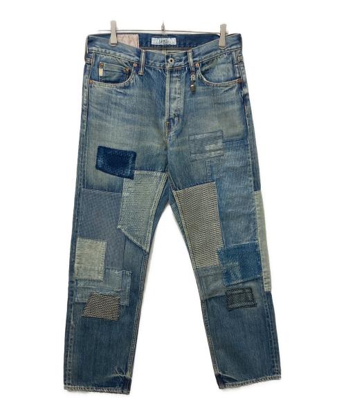 FDMTL（ファンダメンタル）FDMTL (ファンダメンタル) 刺し子パッチワークデニムパンツ インディゴ サイズ:30の古着・服飾アイテム