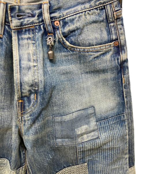 FDMTL（ファンダメンタル）FDMTL (ファンダメンタル) 刺し子パッチワークデニムパンツ インディゴ サイズ:30の古着・服飾アイテム