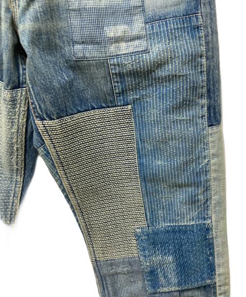 FDMTL（ファンダメンタル）FDMTL (ファンダメンタル) 刺し子パッチワークデニムパンツ インディゴ サイズ:30の古着・服飾アイテム