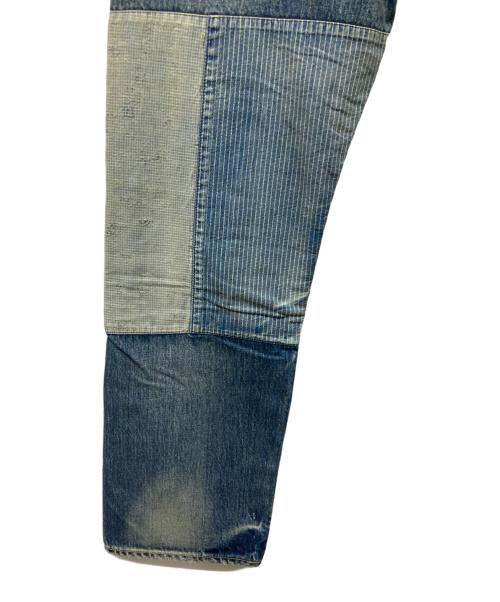 FDMTL（ファンダメンタル）FDMTL (ファンダメンタル) 刺し子パッチワークデニムパンツ インディゴ サイズ:30の古着・服飾アイテム