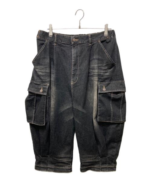 glamb（グラム）glamb (グラム) クロップドデニムカーゴパンツ ブラック サイズ:Lの古着・服飾アイテム