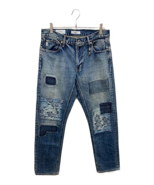 FDMTL（ファンダメンタル）FDMTL (ファンダメンタル) 刺し子パッチワークデニムパンツ インディゴ サイズ:32の古着・服飾アイテム