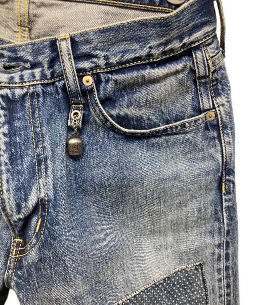 FDMTL（ファンダメンタル）FDMTL (ファンダメンタル) 刺し子パッチワークデニムパンツ インディゴ サイズ:32の古着・服飾アイテム