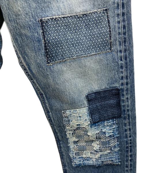 FDMTL（ファンダメンタル）FDMTL (ファンダメンタル) 刺し子パッチワークデニムパンツ インディゴ サイズ:32の古着・服飾アイテム