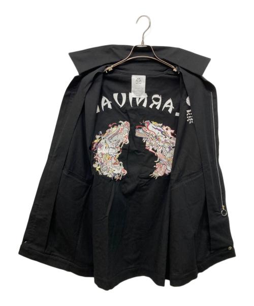 stof（ストフ）stof (ストフ) Linen UTAGE Embroi Blouson ブラック サイズ:Mの古着・服飾アイテム