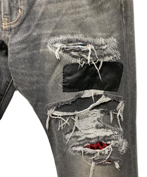 glamb（グラム）glamb (グラム) クレイジーリメイクデニムパンツ グレー サイズ:Sの古着・服飾アイテム