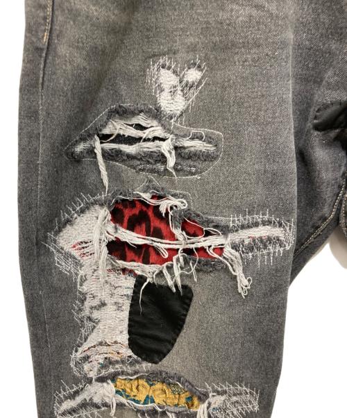 glamb（グラム）glamb (グラム) クレイジーリメイクデニムパンツ グレー サイズ:Sの古着・服飾アイテム