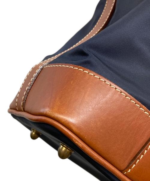 Felisi（フェリージ）Felisi (フェリージ) ナイロン×レザートートバッグ ネイビー×ブラウンの古着・服飾アイテム