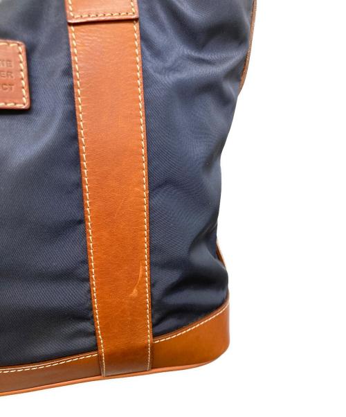 Felisi（フェリージ）Felisi (フェリージ) ナイロン×レザートートバッグ ネイビー×ブラウンの古着・服飾アイテム