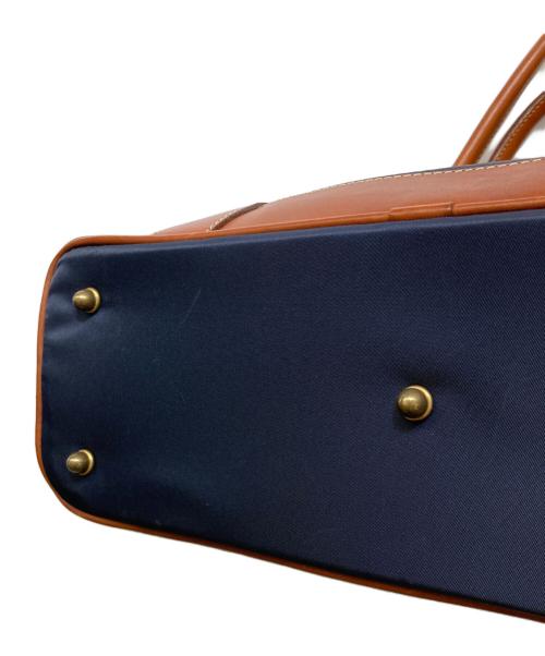 Felisi（フェリージ）Felisi (フェリージ) ナイロン×レザートートバッグ ネイビー×ブラウンの古着・服飾アイテム