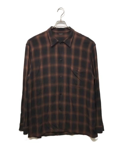 COMOLI（コモリ）COMOLI (コモリ) レーヨン オープンカラーシャツ ブラウン サイズ:4の古着・服飾アイテム