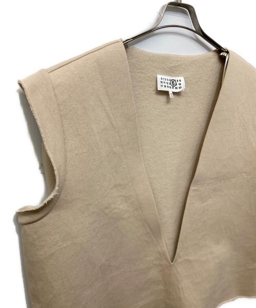 MM6 Maison Margiela（エムエムシックスメゾンマルジェラ）MM6 Maison Margiela (エムエムシックスメゾンマルジェラ) スキッパーベスト ベージュ サイズ:XSの古着・服飾アイテム