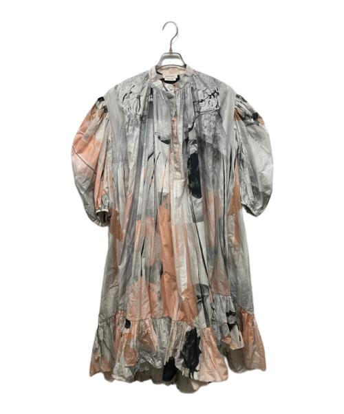 ALEXANDER McQUEEN（アレキサンダーマックイーン）ALEXANDER McQUEEN (アレキサンダーマックイーン) バルーンスリーブワンピース マルチカラー サイズ:36の古着・服飾アイテム