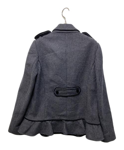 RED VALENTINO（レッドヴァレンティノ）RED VALENTINO (レッドヴァレンティノ) 千鳥柄フリルジャケット グレー サイズ:44の古着・服飾アイテム