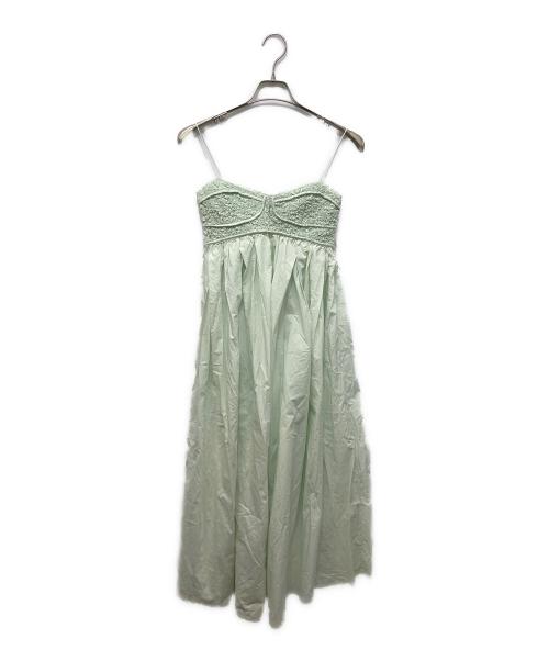 CECILIE BAHNSEN（セシリーバンセン）CECILIE BAHNSEN (セシリーバンセン) キャミソールワンピース ライトグリーン サイズ:6の古着・服飾アイテム