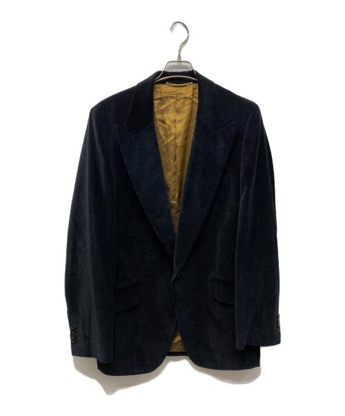 DOLCE & GABBANA（ドルチェ＆ガッバーナ）DOLCE & GABBANA (ドルチェ＆ガッバーナ) ピークドラペルベロアジャケット ブラック サイズ:52の古着・服飾アイテム