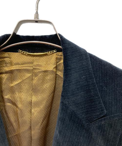 DOLCE & GABBANA（ドルチェ＆ガッバーナ）DOLCE & GABBANA (ドルチェ＆ガッバーナ) ピークドラペルベロアジャケット ブラック サイズ:52の古着・服飾アイテム