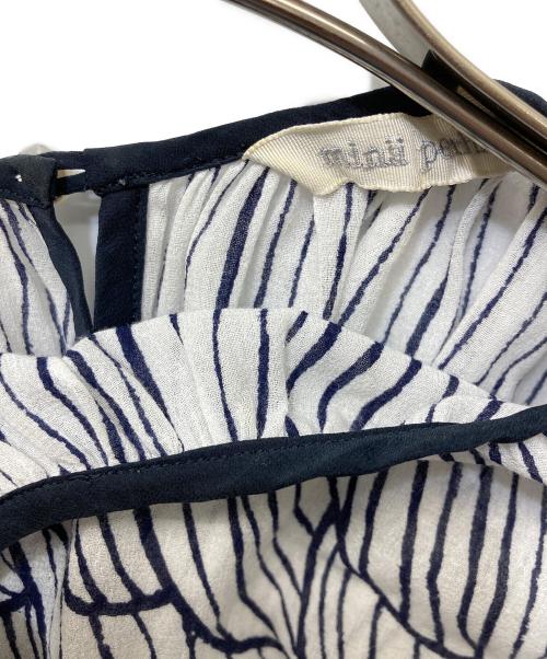 mina perhonen（ミナ ペルホネン）mina perhonen (ミナ ペルホネン) sulka ワンピース ネイビー×グレー サイズ:38の古着・服飾アイテム