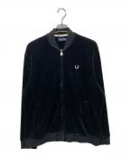 FRED PERRYフレッドペリー）の古着「ベロアジップアップジャケット」｜ブラック