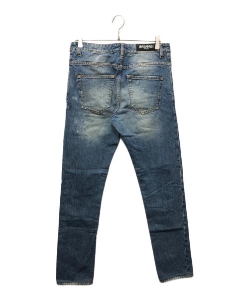 BALMAIN（バルマン）BALMAIN (バルマン) ダメージ&リペアデニムパンツ インディゴ サイズ:32の古着・服飾アイテム