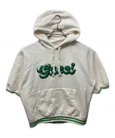 中古・古着通販】GUCCI (グッチ) ロゴ刺繍S/Sパーカー ホワイト