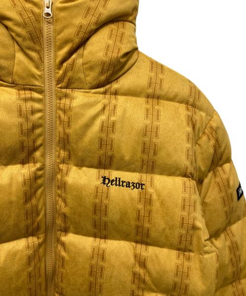 HELLRAZOR（ヘルレイザー）HELLRAZOR (ヘルレイザー) H CHAIN SUEDE HOODED DOWN JACKET イエロー サイズ:Ｍ 未使用品の古着・服飾アイテム