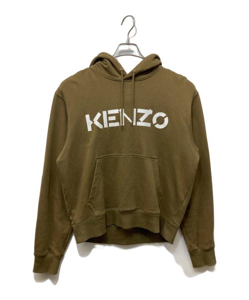 KENZO（ケンゾー）KENZO (ケンゾー) ロゴプルオーバーパーカー オリーブ サイズ:Sの古着・服飾アイテム