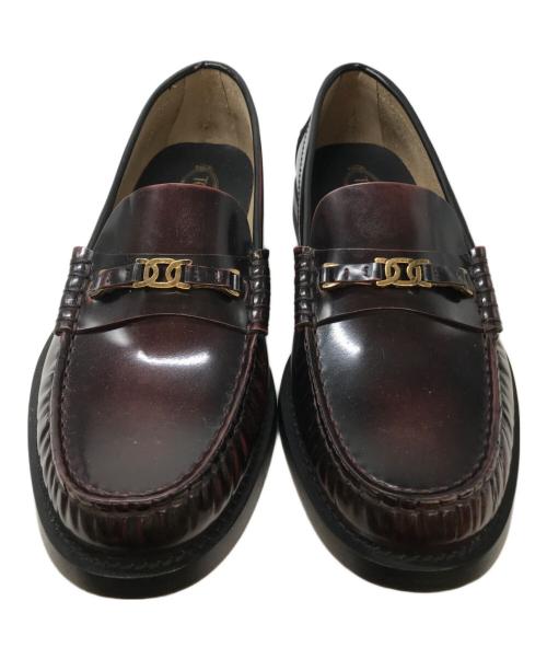 TOD'S（トッズ）TOD'S (トッズ) ビットローファー バーガンディー サイズ:37の古着・服飾アイテム