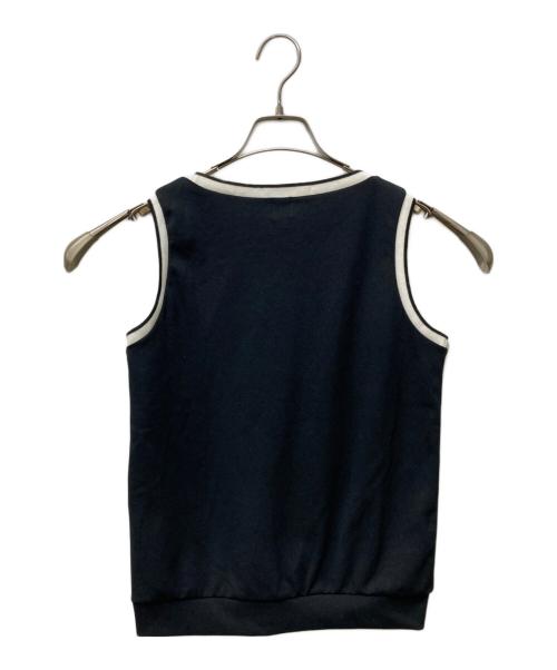 courreges（クレージュ）courreges (クレージュ) フロントロゴノースリーブカットソー ブラック サイズ:38の古着・服飾アイテム