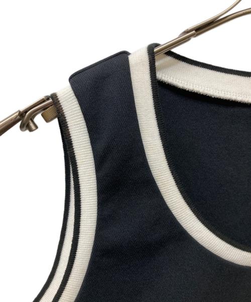 courreges（クレージュ）courreges (クレージュ) フロントロゴノースリーブカットソー ブラック サイズ:38の古着・服飾アイテム