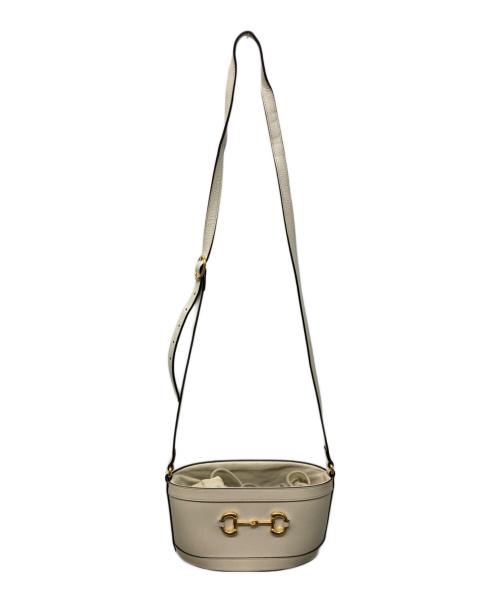 GUCCI（グッチ）GUCCI (グッチ) Horsebit1955 bucket bag ベージュの古着・服飾アイテム