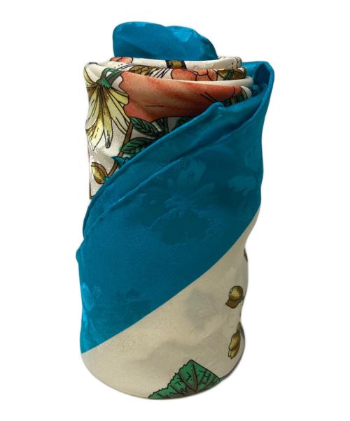 GUCCI（グッチ）GUCCI (グッチ) シルクスカーフ アイボリー×ブルーの古着・服飾アイテム