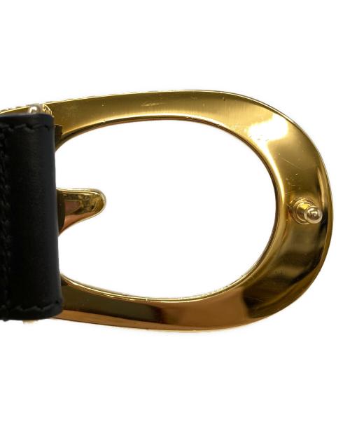 GUCCI（グッチ）GUCCI (グッチ) Gバックルレザーベルト ブラックの古着・服飾アイテム