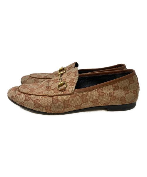 GUCCI（グッチ）GUCCI (グッチ) GG柄 ホースビットローファー ベージュ サイズ:38の古着・服飾アイテム