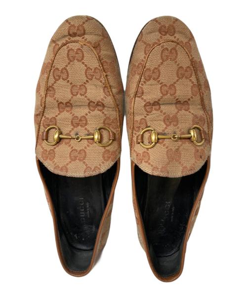 GUCCI（グッチ）GUCCI (グッチ) GG柄 ホースビットローファー ベージュ サイズ:38の古着・服飾アイテム