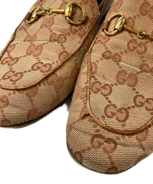 GUCCI（グッチ）GUCCI (グッチ) GG柄 ホースビットローファー ベージュ サイズ:38の古着・服飾アイテム