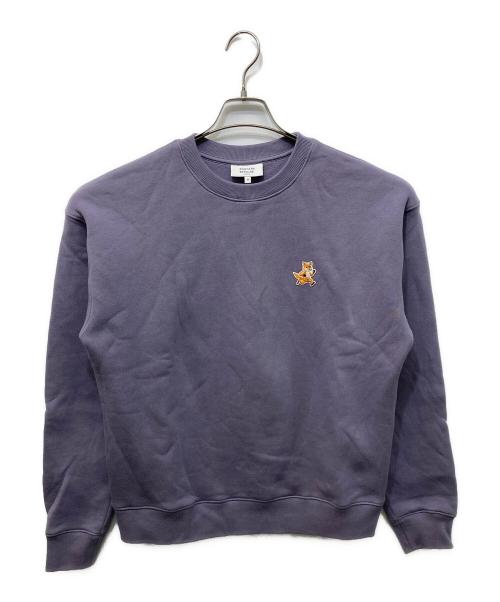 maison kitsune（メゾンキツネ）maison kitsune (メゾンキツネ) SPEEDY FOX PATCH COMFORT SWEATSHIRT パープル サイズ:Mの古着・服飾アイテム