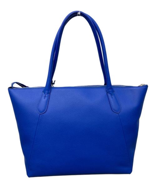 PELLE MORBIDA（ペッレモルビダ）PELLE MORBIDA (ペッレモルビダ) レザートートバッグ ブルーの古着・服飾アイテム