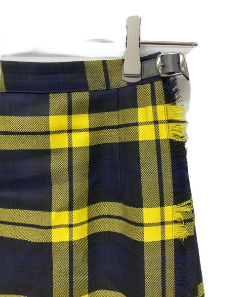 O'NEIL OF DUBLIN（オニールオブダブリン）O'NEIL OF DUBLIN (オニールオブダブリン) チェックキルトスカート イエロー×ネイビー サイズ:40の古着・服飾アイテム