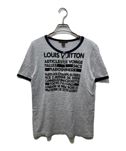 LOUIS VUITTON（ルイ ヴィトン）LOUIS VUITTON (ルイ ヴィトン) ロゴヘンリーネックTシャツ グレー サイズ:XLの古着・服飾アイテム