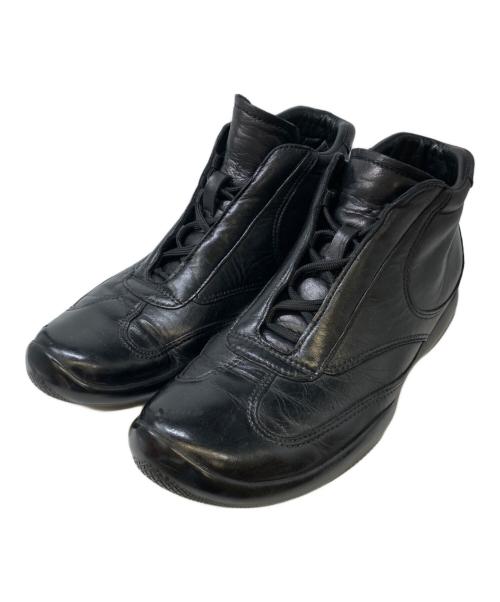 PRADA SPORTS（プラダスポーツ）PRADA SPORTS (プラダスポーツ) レザーハイカットスニーカー ブラック サイズ:8の古着・服飾アイテム