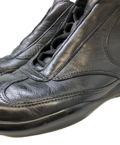 PRADA SPORTS（プラダスポーツ）PRADA SPORTS (プラダスポーツ) レザーハイカットスニーカー ブラック サイズ:8の古着・服飾アイテム