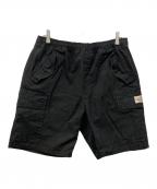 stussyステューシー）の古着「Ripstop Cargo Beach ハーフパンツ」｜ブラック