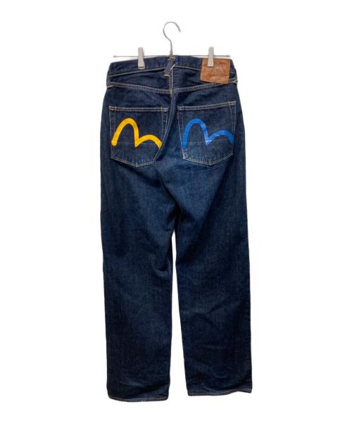 EVISU（エヴィス）EVISU (エヴィス) No.2 2色カモメペイントデニムパンツ インディゴ サイズ:33×32の古着・服飾アイテム
