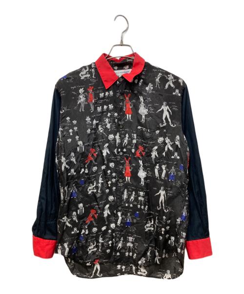 COMME des GARCONS SHIRT（コムデギャルソンシャツ）COMME des GARCONS SHIRT (コムデギャルソンシャツ) グラフィックシャツ ブラック×レッド サイズ:3の古着・服飾アイテム