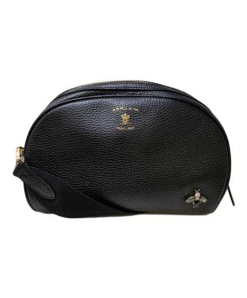 A.D.M.J.（エーディーエムジェイ）A.D.M.J. (エーディーエムジェイ) ハーフムーン レザーショルダーバッグ ブラックの古着・服飾アイテム