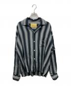 seven by sevenセブンバイセブン）の古着「OPEN COLLAR SHIRTS - Gradation stripe -」｜グレー