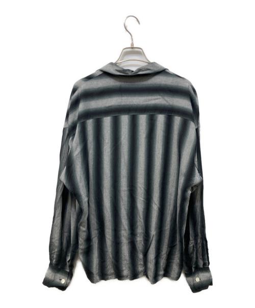 seven by seven（セブンバイセブン）seven by seven (セブンバイセブン) OPEN COLLAR SHIRTS - Gradation stripe - グレー サイズ:Mの古着・服飾アイテム